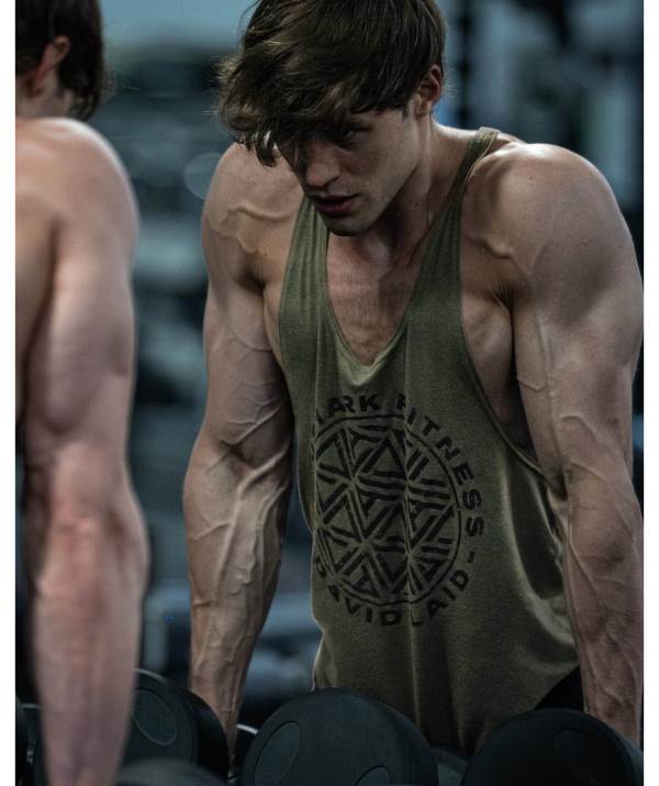 Panske Tielko Gymshark GS x David Laid Stringer Olivovo Zelená | CA7953614